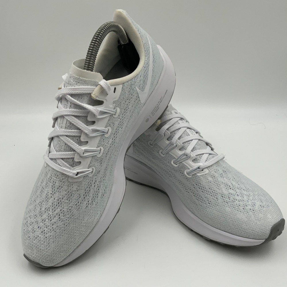 Nike Air Zoom Pegasus 36 Womens 8.5 Running Shoes White Grey AQ2210-100